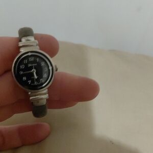 Silver and Black Wearable Watch